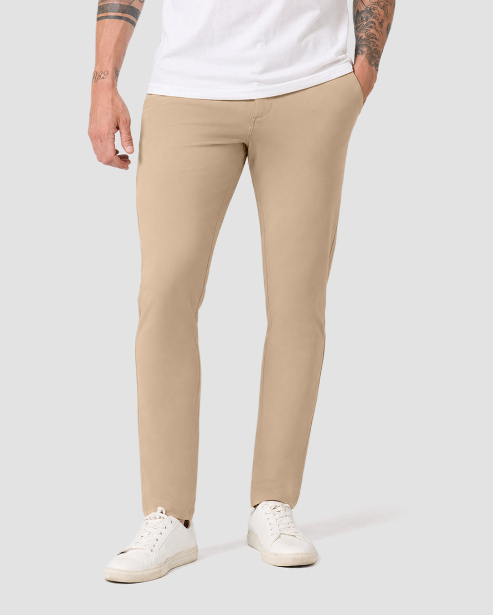 All Day Pants - Straight-Khaki-30"-Regular-Front--Model