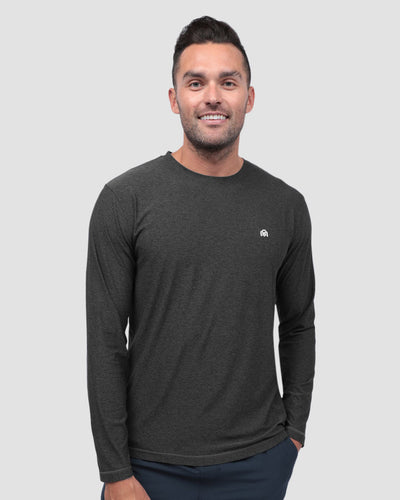 Long Sleeve Active Tee-Charcoal-Front--Zach---L