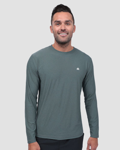 Long Sleeve Active Tee-Indigo-Front--Zach---L