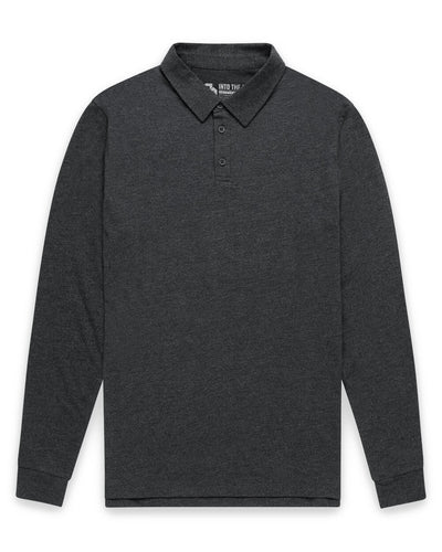 Long Sleeve Polo - Non-Branded-Charcoal-Tall-Regular-Mock--Zac---L