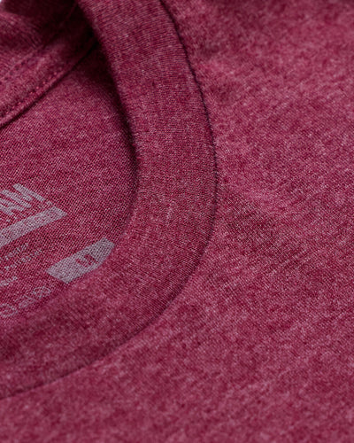 Basic Tee - No Logo-Heather Maroon-Reg-Regular-Detail1--Model---L