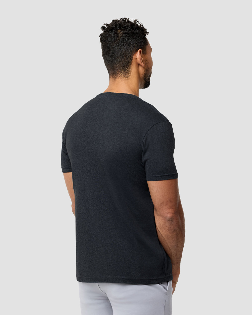 Basic Tee - No Logo-Charcoal-Tall-Regular-Back--Model---L