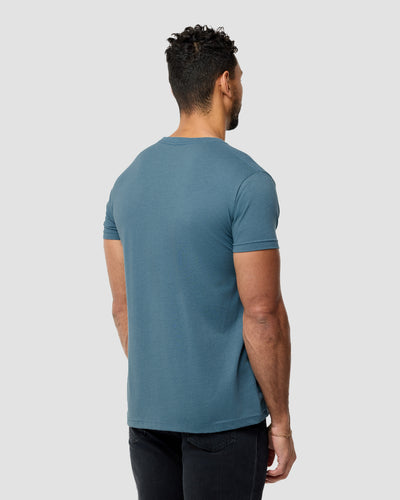 Basic Tee - No Logo-Indigo-Reg-Regular-Back--Model---L