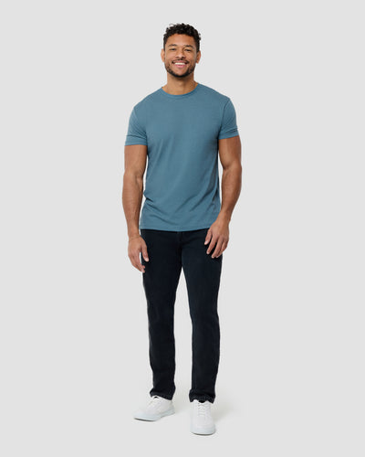 Basic Tee - No Logo-Indigo-Reg-Regular-Full--Model---L