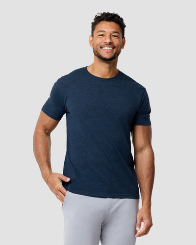 Basic Tee - No Logo-Navy-Reg-Regular-Front--Model---L