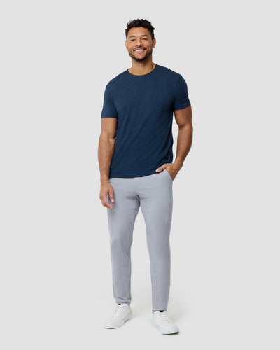 Basic Tee - No Logo-Navy-Reg-Regular-Full--Model---L