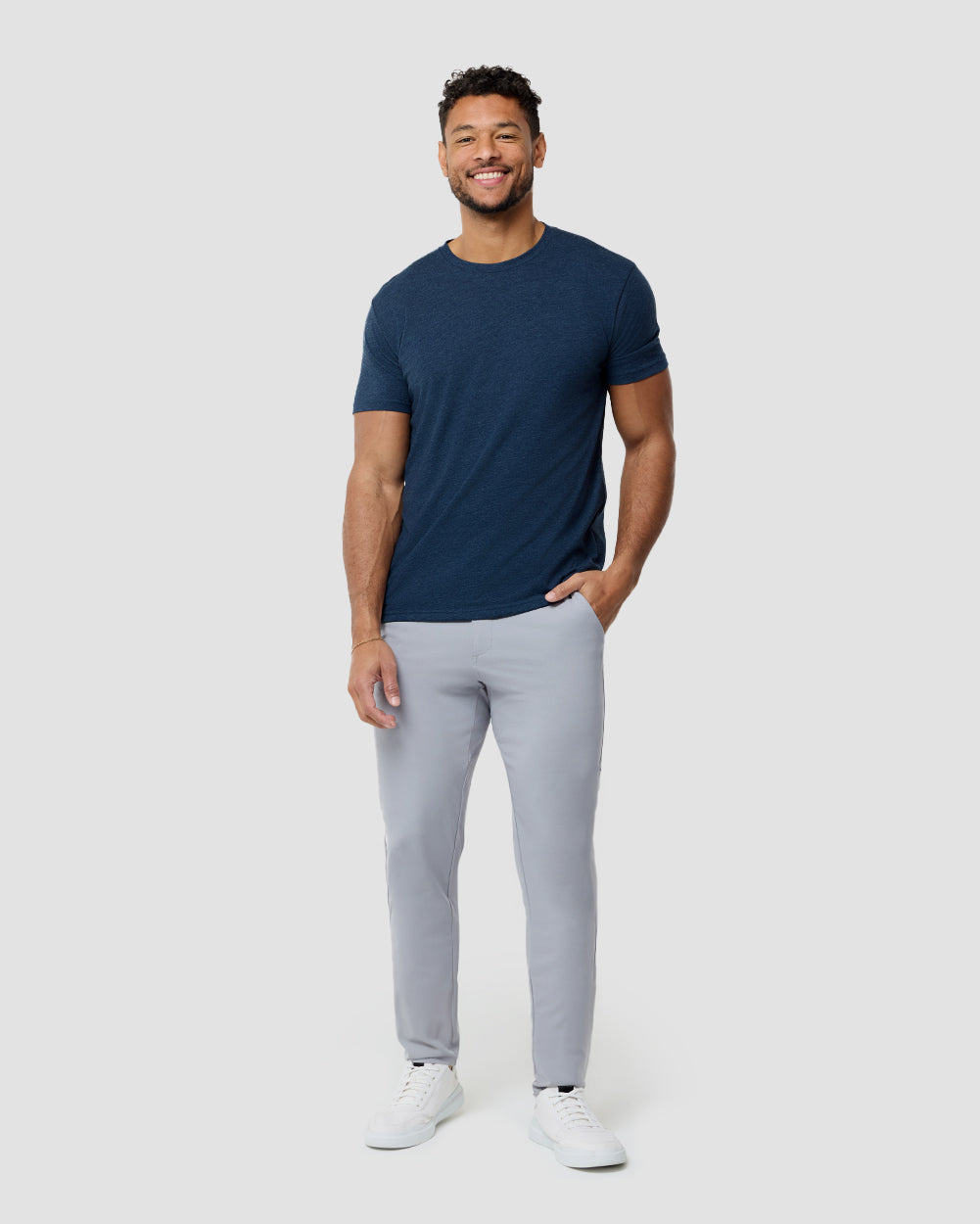 Basic Tee - No Logo-Navy-Tall-Regular-Full--Model---L