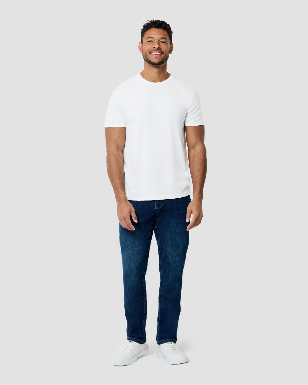 Basic Tee - No Logo-White-Tall-Regular-Full--Model---L