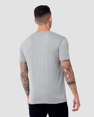 V-Neck Tee - Non-Branded-Grey-Tall-Regular-Back--Model---L