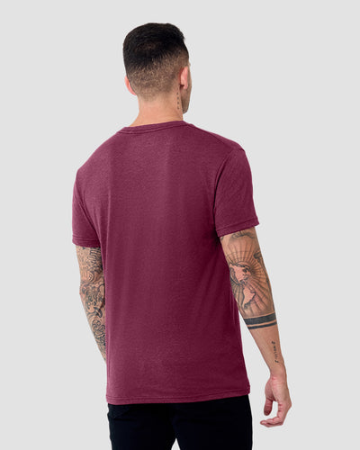 V-Neck Tee - Non-Branded-Maroon-Reg-Regular-Back--Model---L