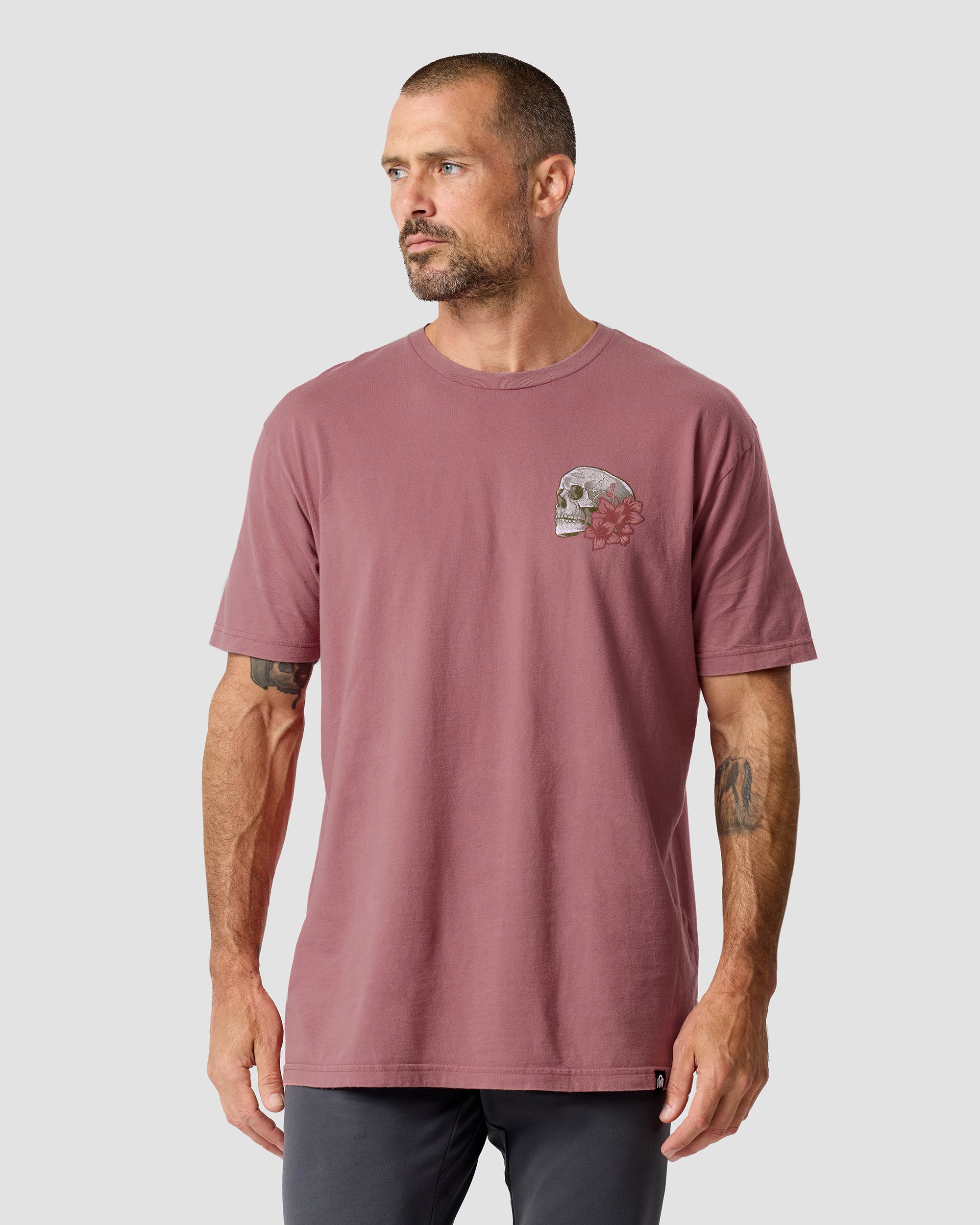 Eternal Blossom Vintage Tee-Vintage Mauve-Regular-Front--Model---L