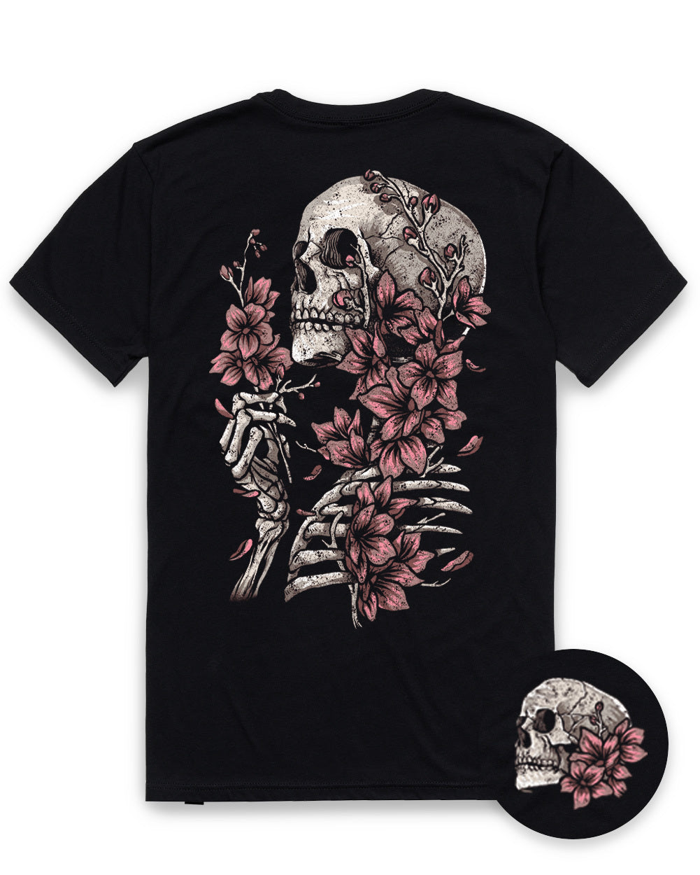 Eternal Blossom Tee-Black-Regular-Mock--Model---L