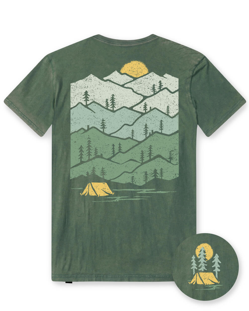 Evergreen Vintage Tee-Vintage Royal Pine-Regular-Mock--Model---L