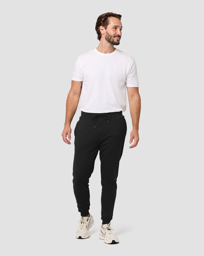 Fleece Joggers - Non-Branded-Black-Regular-Full--Model---L