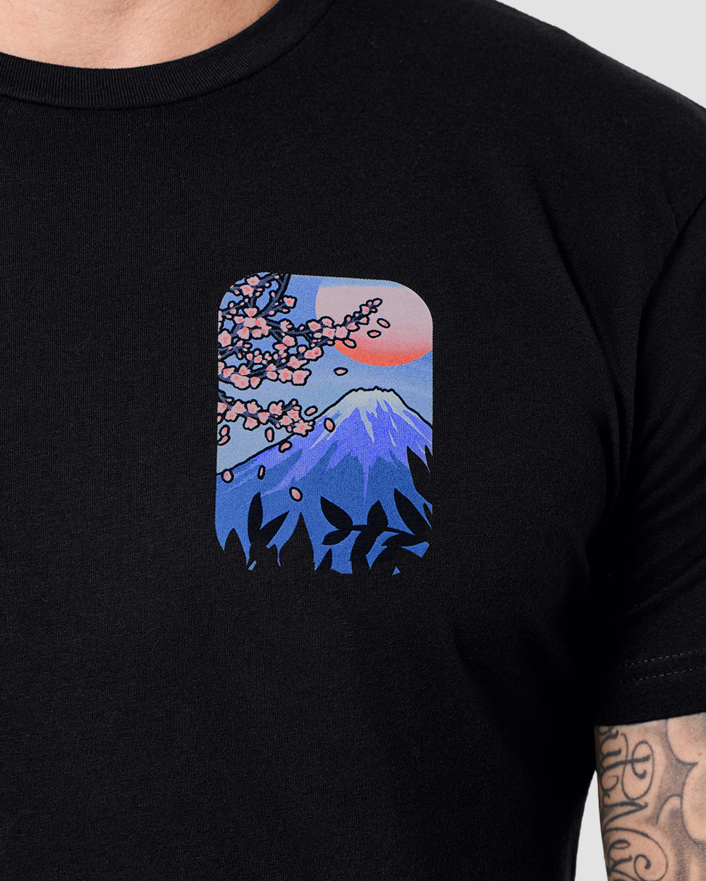 Fuji Bloom Tee-Black-Regular-Detail--Model---L