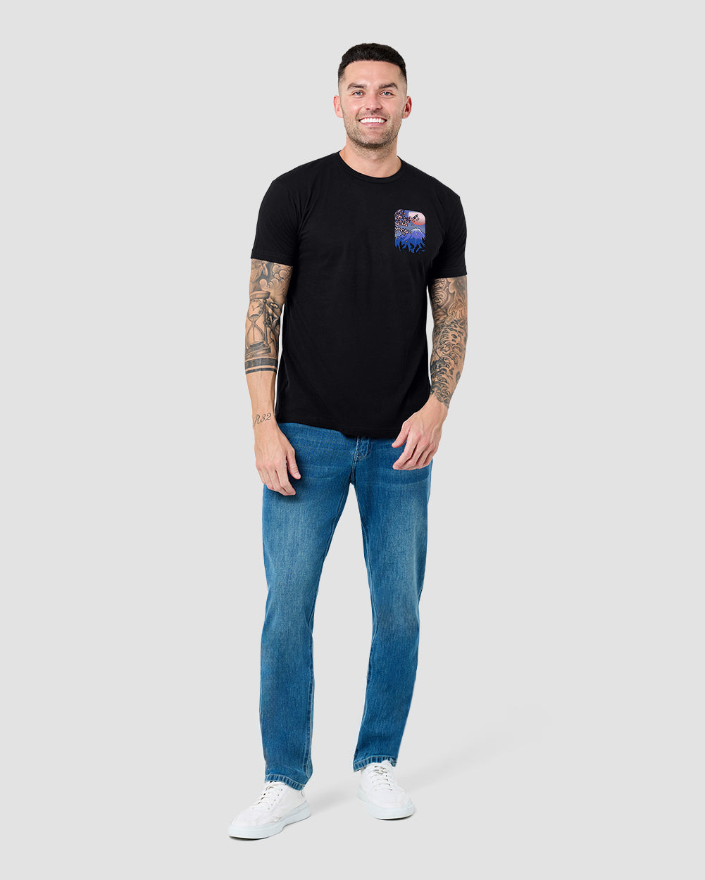 Fuji Bloom Tee-Black-Regular-Full--Model---L