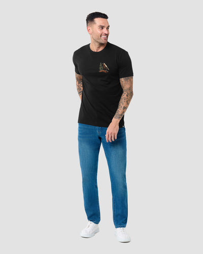 Cedar Peak Tee-Black-Regular-Full--Model---L