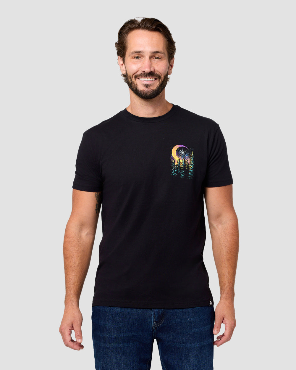 Cosmic Inhabitants Tee-Black-Regular-Front--Model---L