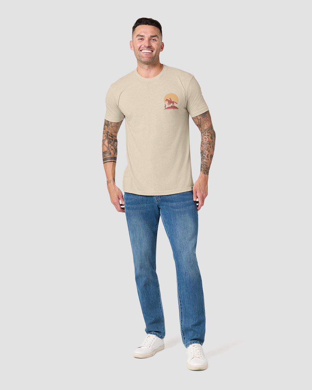 Mesa Shadows Tee-Cream-Regular-Full--Model---L