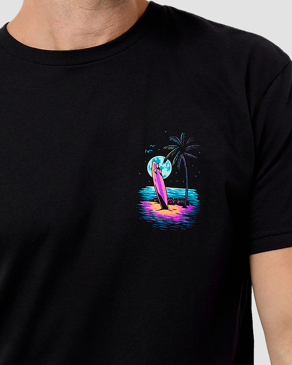 Moonlit Bungalow Tee-Black-Regular-Detail--Model---L