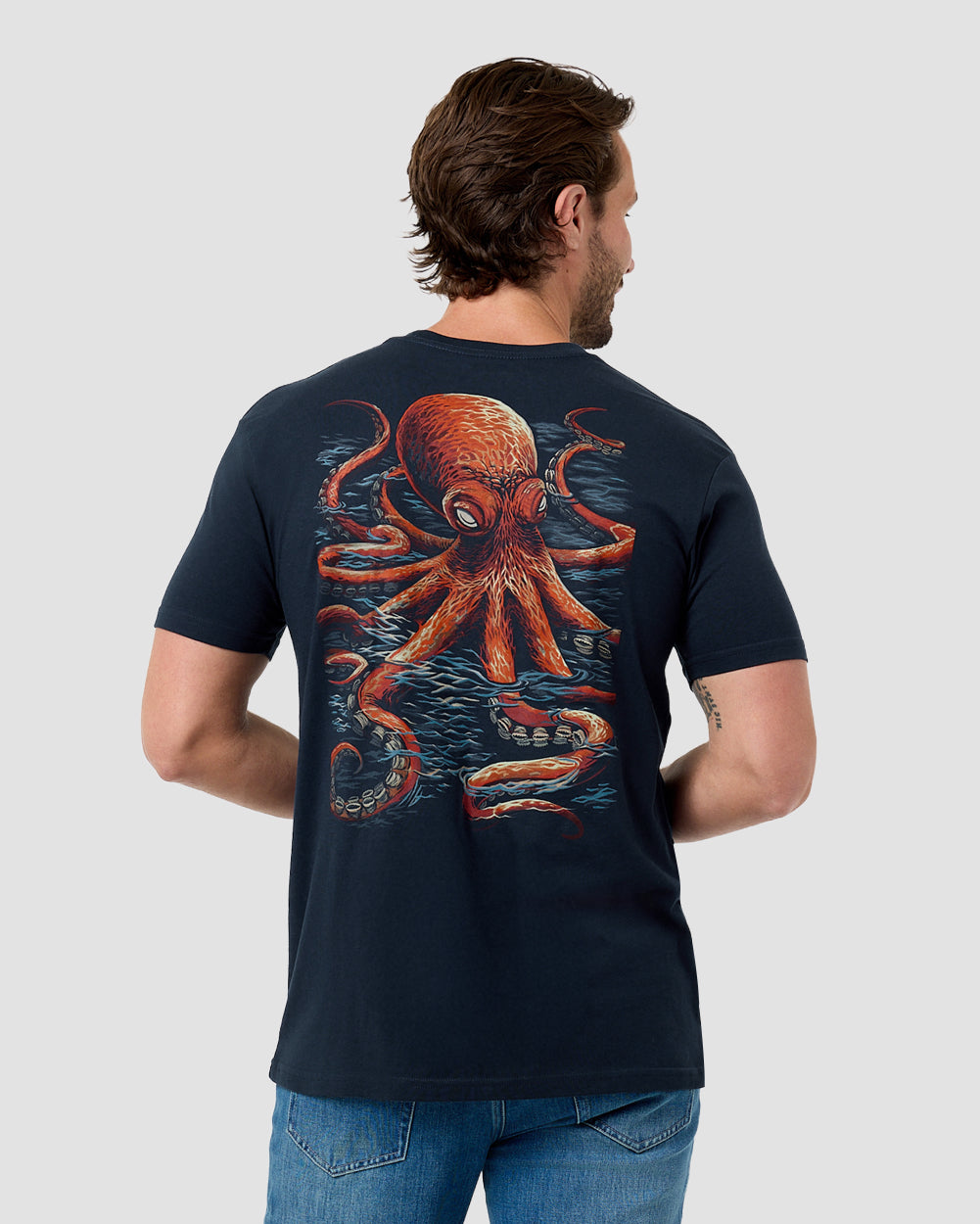 Saltwater Surge Tee-Midnight Navy-Regular-Back--Model---L