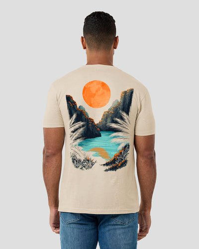 Secluded Cove Tee-Cream-Regular-Back--Model---L