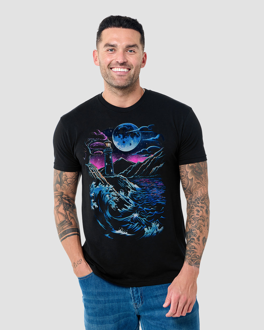 Tidal Watch Glow-in-the-Dark Tee-Black-Regular-Front--Model---L