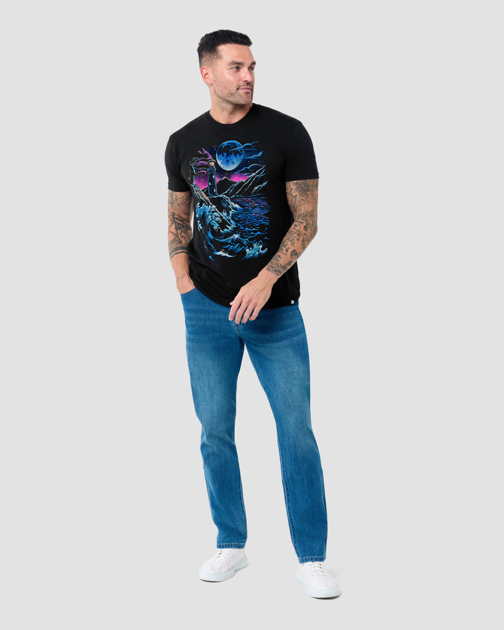 Tidal Watch Glow-in-the-Dark Tee-Black-Regular-Full--Model---L