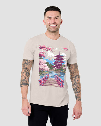 Sakura Sanctuary Tee-Ivory-Regular-Front--Model---L