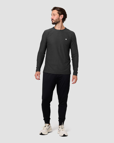 Long Sleeve Active Tee - Branded-Charcoal-Regular-Full--Model---L