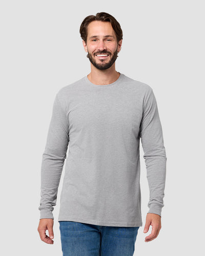Long Sleeve Tee - Non-Branded-Grey-Reg-Regular-Front--Model---L
