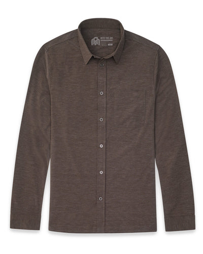 Long Sleeve Button Up-Brown-Mock--Zach---L