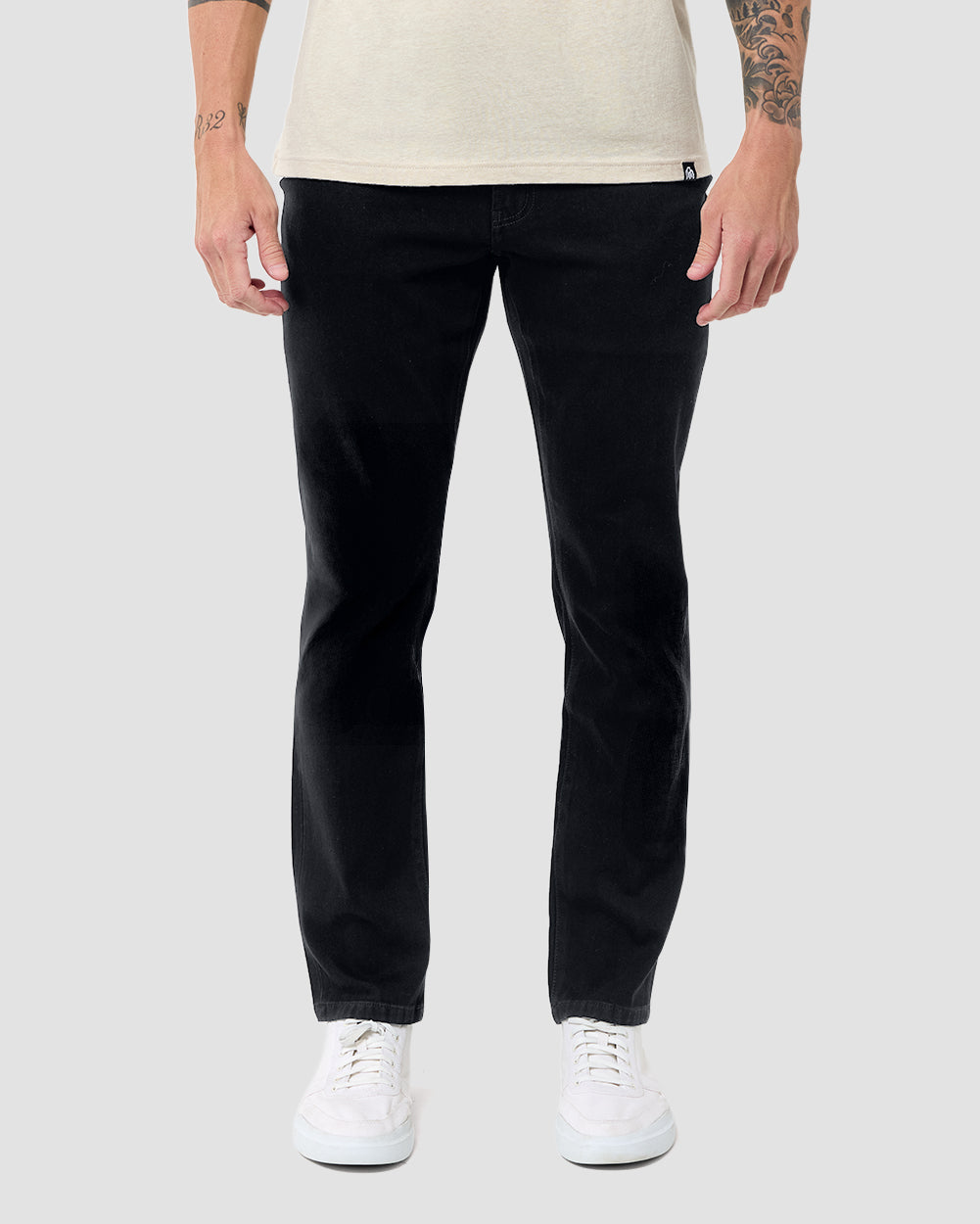 Legacy Stretch Denim Jeans-Black-32"-Regular-Front--Model---32