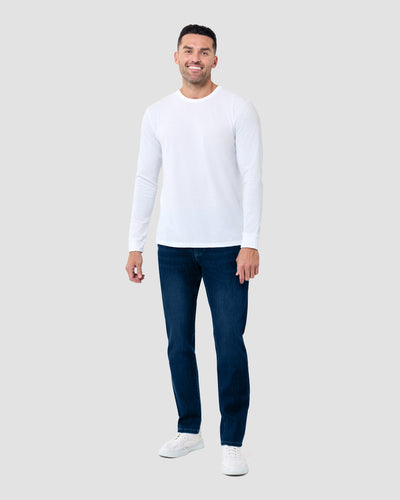 Legacy Stretch Denim Jeans-Dark Indigo-30"-Regular-Full--Model---32
