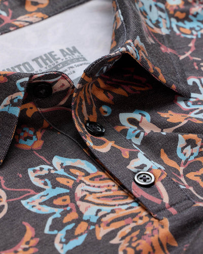 Pursuit Performance Polo-Black Floral-Reg-Regular-Detail--Model---L