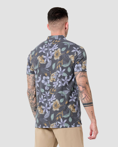 Pursuit Performance Polo-Coastal Flowers-Reg-Regular-Back--Model---L