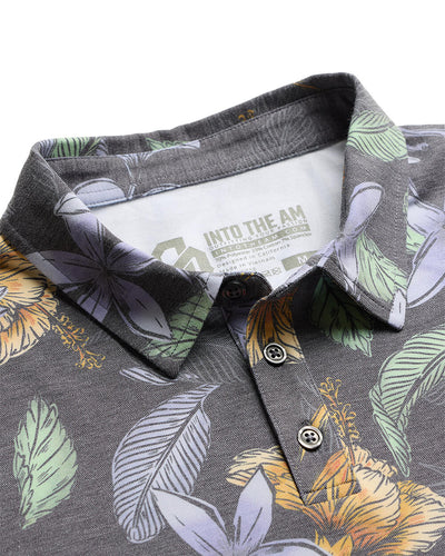 Pursuit Performance Polo-Coastal Flowers-Reg-Regular-Detail--Model---L