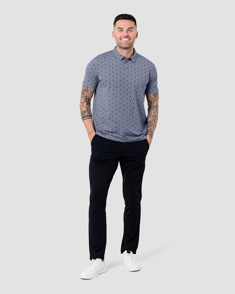 Pursuit Performance Polo-Cube Illusions-Tall-Regular-Full--Model---L