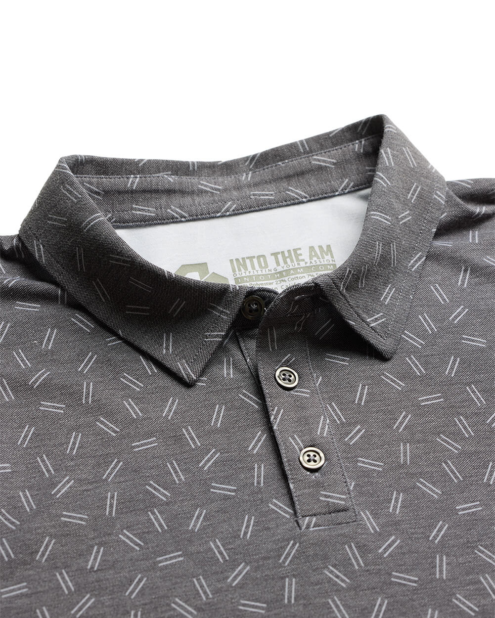 Pursuit Performance Polo-Black Dashes-Tall-Regular-Detail--Model---L