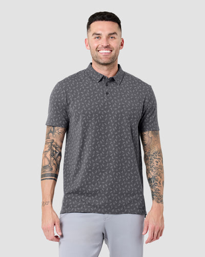 Pursuit Performance Polo-Black Dashes-Reg-Regular-Front--Model---L