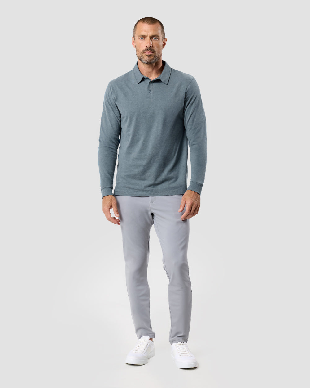 Long Sleeve Polo - Non-Branded-Indigo-Tall-Regular-Full--Zac---L