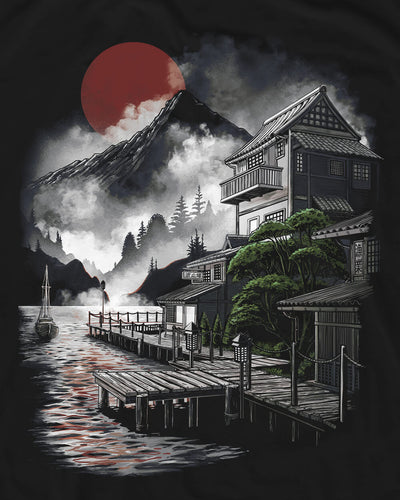 Misty Bay Tee-Black-Regular-Swatch--Model---L