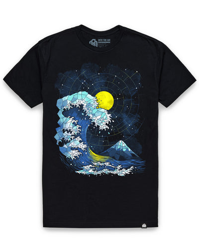 Mosaic Tide Tee-Black-Regular-Mock--Model---L