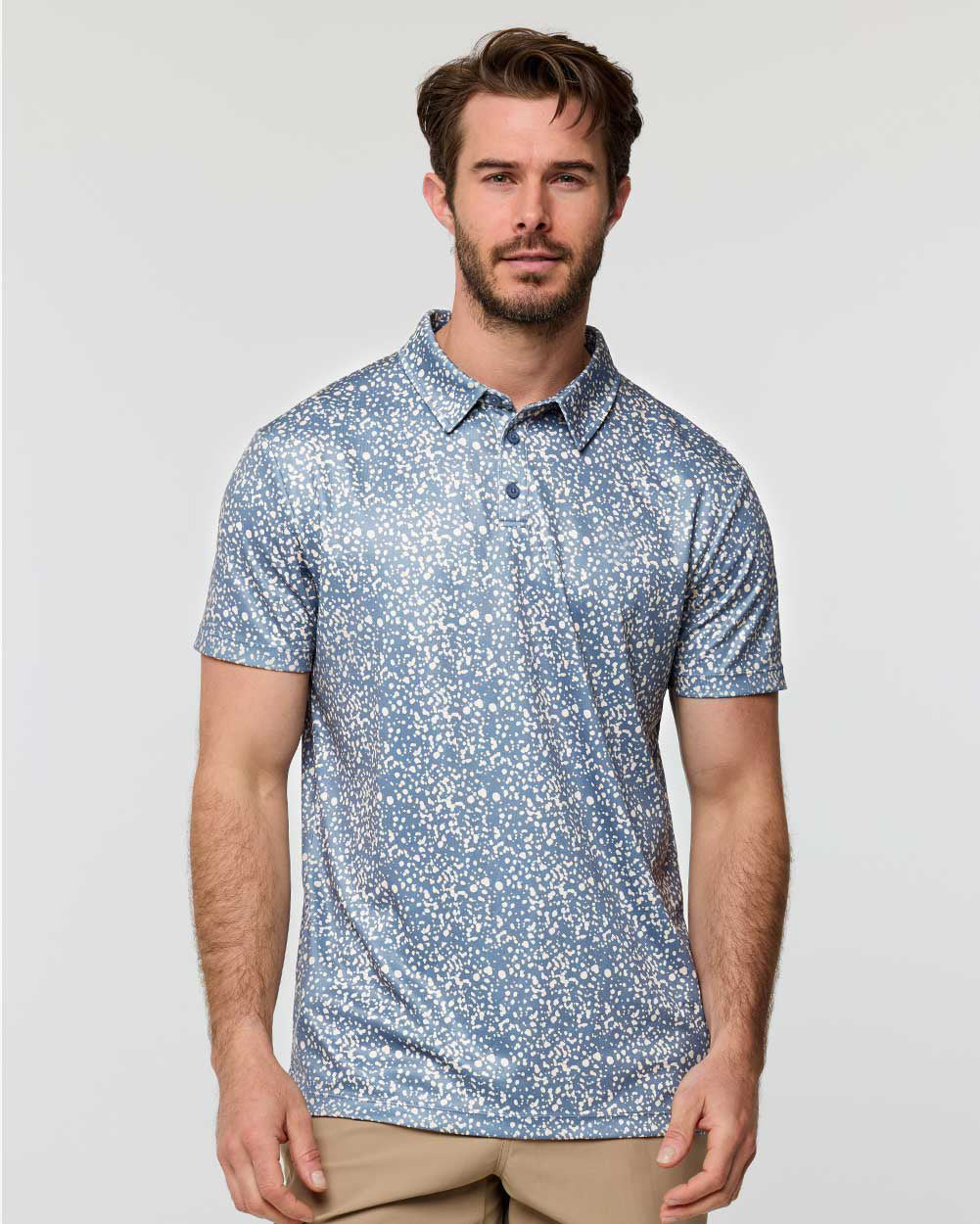 Performance Polo - Non-Branded-Indigo Splatter-Reg-Regular-Front--Alex---M
