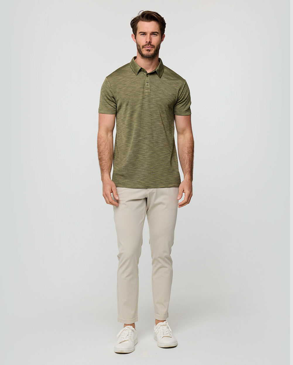 Performance Polo - Non-Branded-Olive Green-Reg-Regular-Full--Alex---M