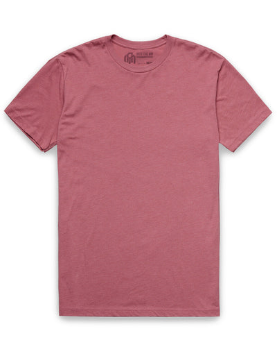 Basic Tee - No Logo-Heather Mauve-Reg-Regular-Mock--Model---M