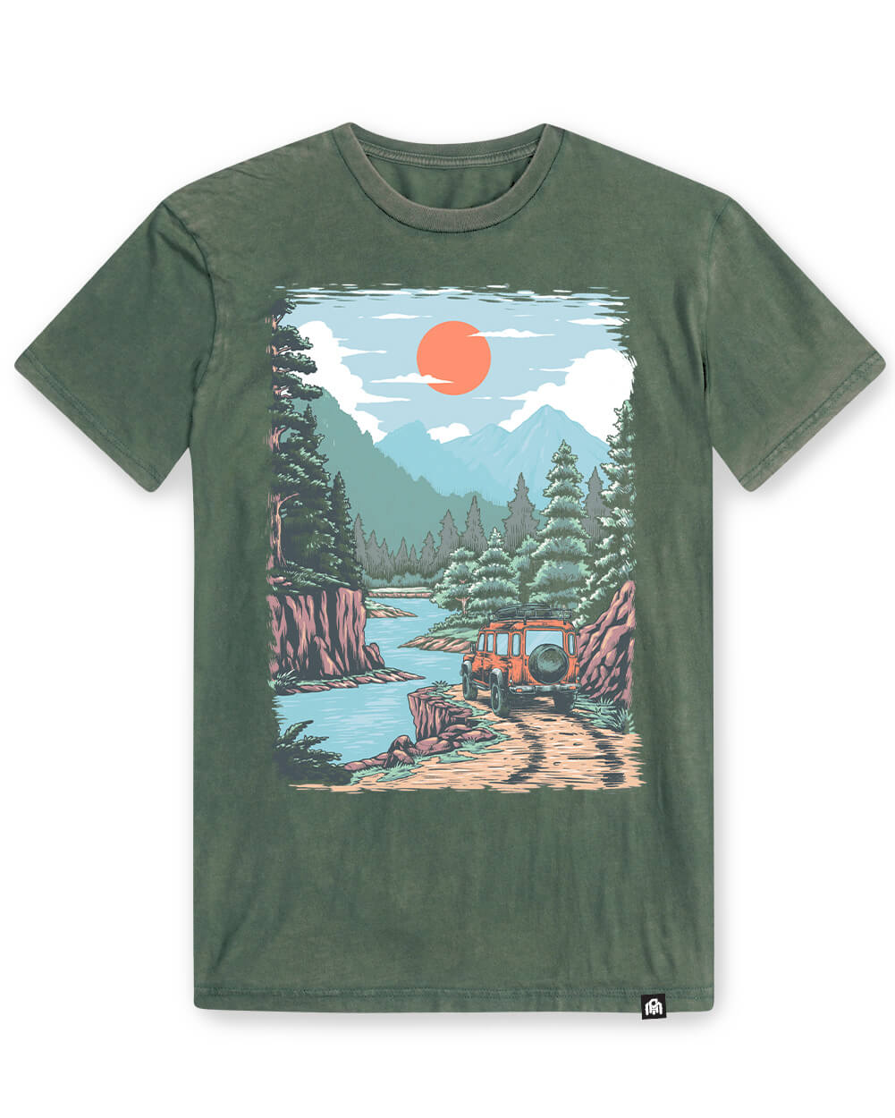 Offroad Escape Vintage Tee-Vintage Royal Pine-Regular-Mock--Model---L