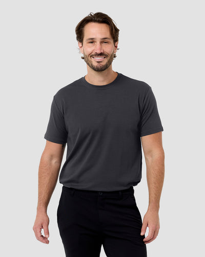 Pima Cotton Tee-Charcoal-Regular-Front2--Model---L