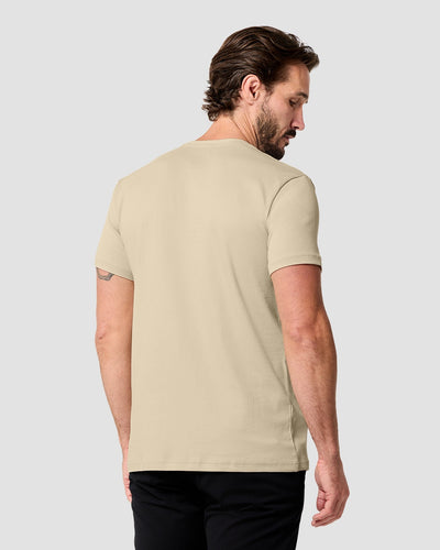 Pima Cotton Tee-Cream-Regular-Back--Model---L