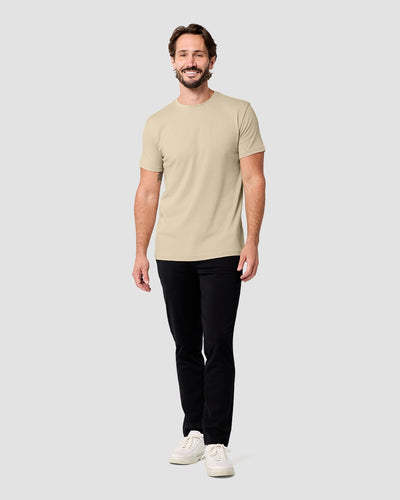 Pima Cotton Tee-Cream-Regular-Full--Model---L